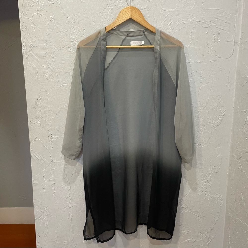 Good Clothing Gray Black Sheer Ombré Kimono Boho Fairy sz Small (EU 32/34)